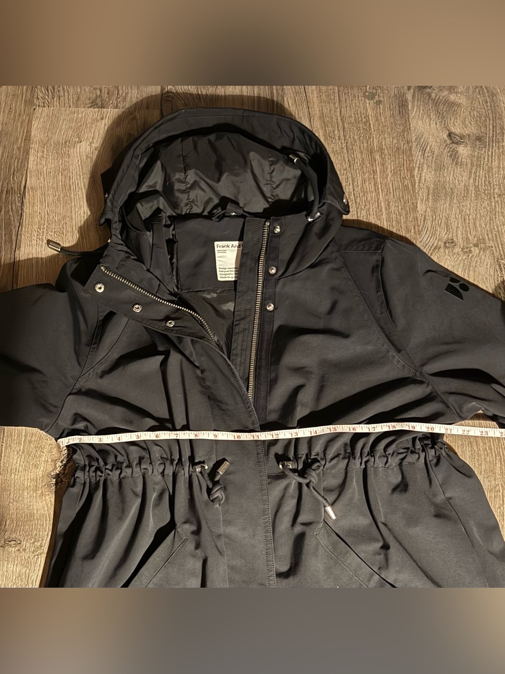 Frank & Oak Black Hooded Drawstring-Trench Coat - Picture 7 of 7